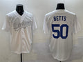 Custom #50 White LAD Baseball Shirt Top