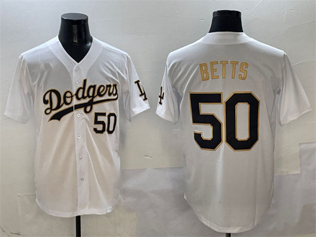 Custom #50 White LAD Baseball Shirt Top