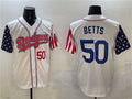 Custom #50 White LAD Baseball Shirt Top