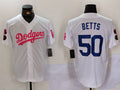 Custom #50 White LAD Baseball Shirt Top