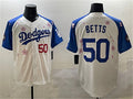 Custom #50 White 2025 LAD Baseball Shirt Top