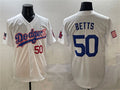 Custom #50 White LAD Baseball Shirt Top