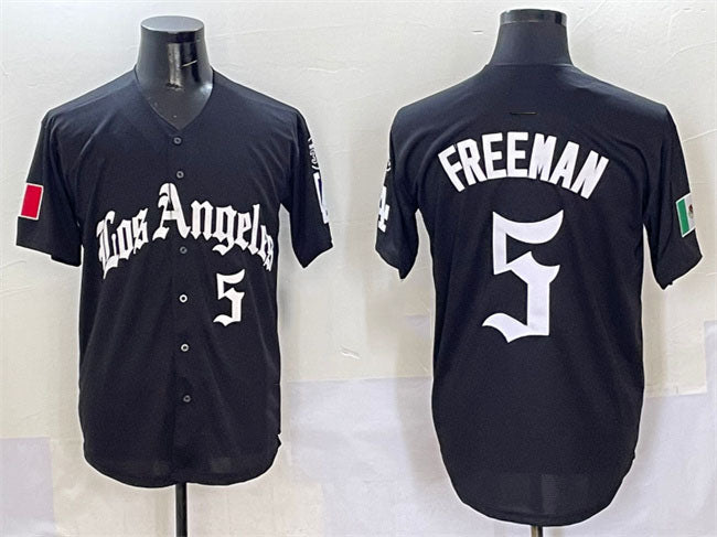 Custom #5 Black 2025 LAD Baseball Shirt Top