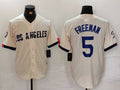 Custom #5 Cream 2024 City Connect LAD Baseball Shirt Top
