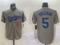 Custom #5 Gray 2024 LAD Baseball Shirt Top
