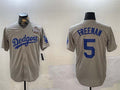 Custom #5 Grey 2024 LAD Baseball Shirt Top