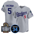 Custom #5 Grey 2024 LAD Baseball Shirt Top