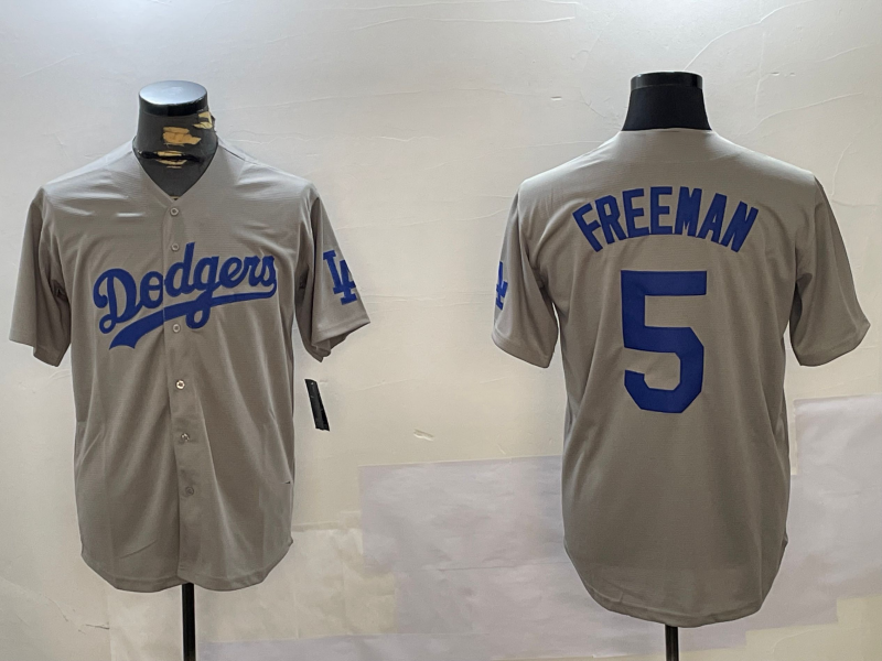 Custom #5 Grey LAD Baseball Shirt Top