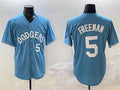 Custom #5 Light Blue LAD Baseball Shirt Top