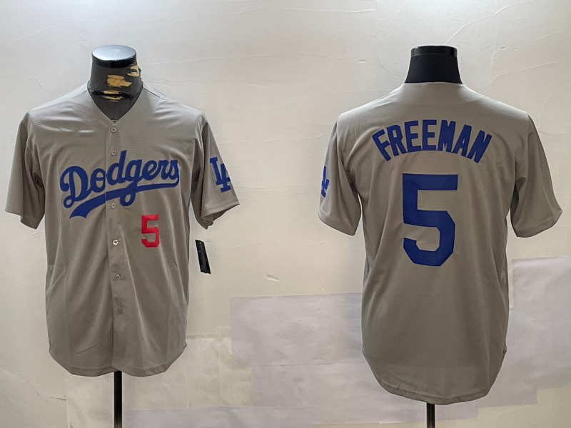Custom #5 Grey LAD Baseball Shirt Top