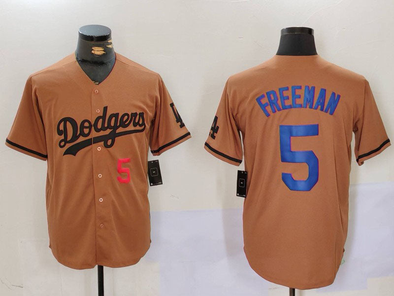 Custom #5 Olive LAD Baseball Shirt Top