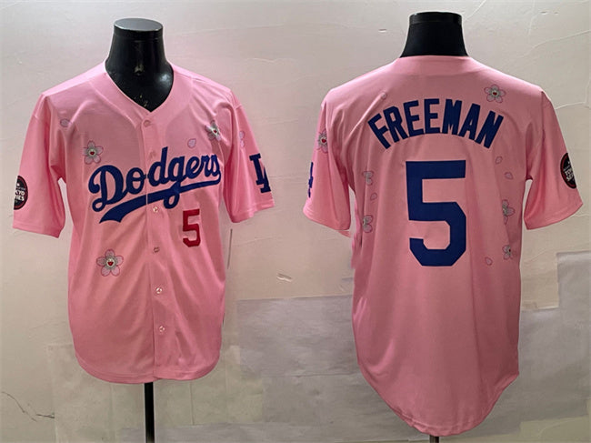 Custom #5 Pink 2025 LAD Baseball Shirt Top