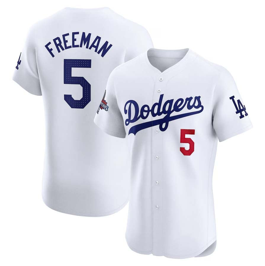Custom #5 White 2024 World Series Champions LAD Baseball Shirt Top