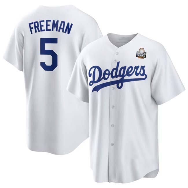 Custom #5 White 2024 LAD Baseball Shirt Top