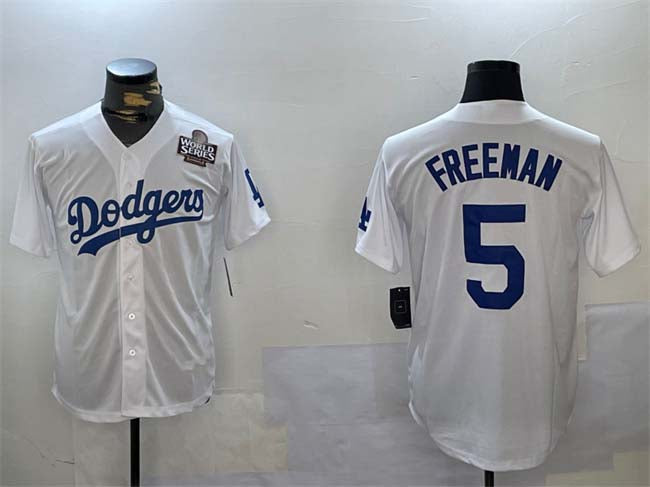 Custom #5 White 2024 LAD Baseball Shirt Top