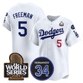 Custom #5 White 2024 LAD Baseball Shirt Top