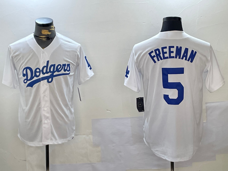Custom #5 White LAD Baseball Shirt Top
