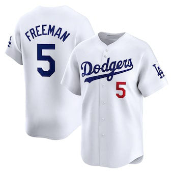 Custom #5 White LAD Baseball Shirt Top
