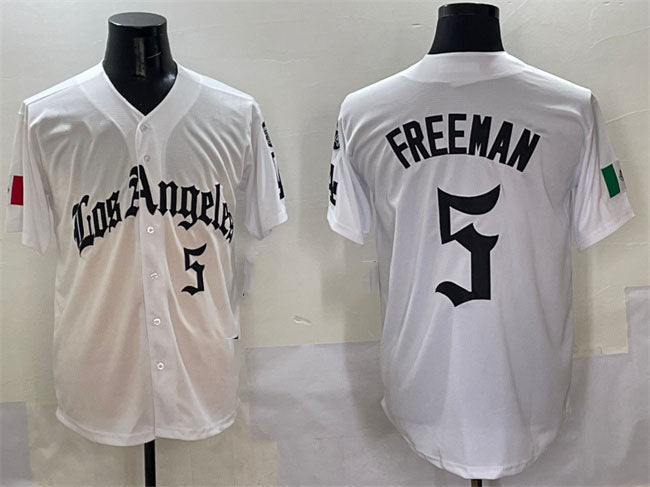 Custom #5 White 2025 LAD Baseball Shirt Top