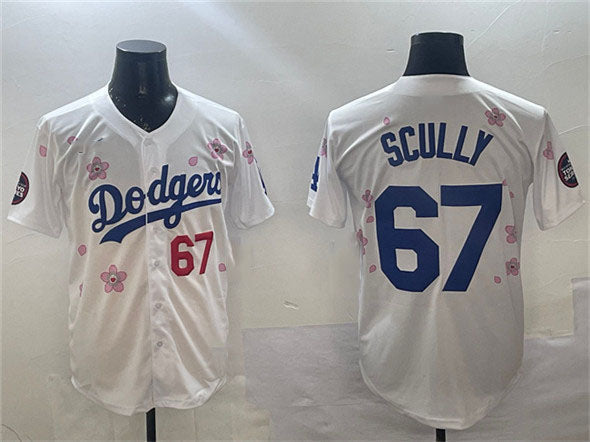 Custom #67 White 2025 LAD Baseball Shirt Top