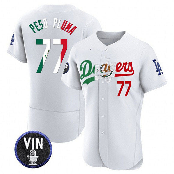 Custom #77 White LAD Baseball Shirt Top