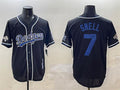 Custom #7 Black 2024 World Series Champions LAD Baseball Shirt Top