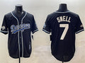 Custom #7 Black 2024 World Series Champions LAD Baseball Shirt Top