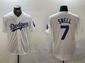 Custom #7 White LAD Baseball Shirt Top