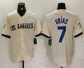 Custom #7 Cream 2024 City Connect LAD Baseball Shirt Top