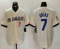 Custom #7 Cream 2024 City Connect LAD Baseball Shirt Top