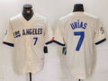 Custom #7 Cream 2024 City Connect LAD Baseball Shirt Top