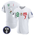 Custom #7 White LAD Baseball Shirt Top