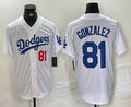 Custom #81 White LAD Baseball Shirt Top