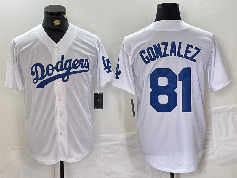 Custom #81 White LAD Baseball Shirt Top