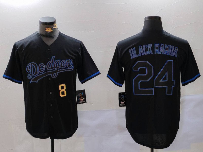 Custom #8 Black LAD Baseball Shirt Top