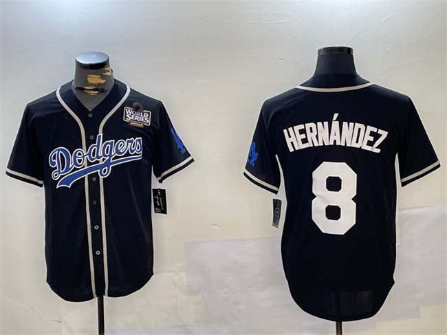 Custom #8 Black 2024 LAD Baseball Shirt Top