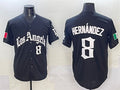 Custom #8 Black 2025 LAD Baseball Shirt Top