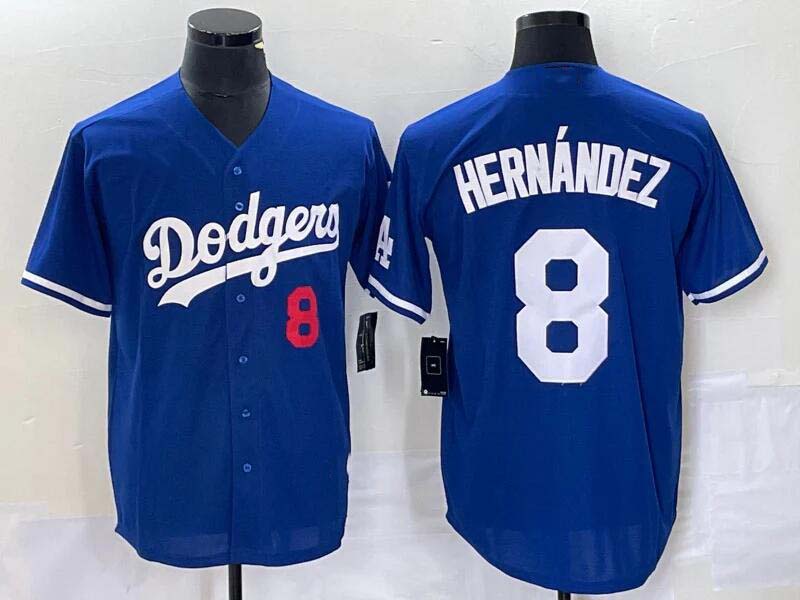 Custom #8 Blue LAD Baseball Shirt Top