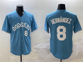 Custom #8 Light Blue LAD Baseball Shirt Top