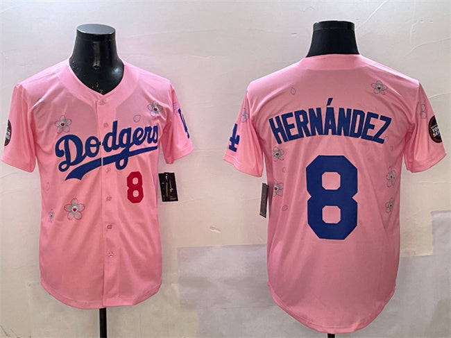 Custom #8 Pink 2025 LAD Baseball Shirt Top