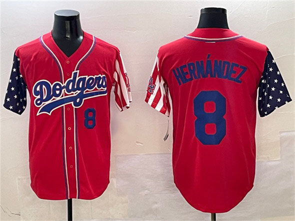 Custom #8 Red LAD Baseball Shirt Top