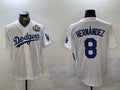 Custom #8 White 2024 LAD Baseball Shirt Top