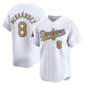 Custom #8 White 2025 LAD Baseball Shirt Top