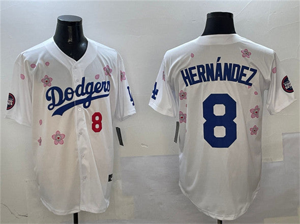 Custom #8 White 2025 LAD Baseball Shirt Top