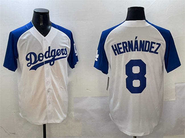 Custom #8 White LAD Baseball Shirt Top