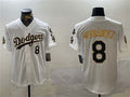 Custom #8 White 2024 LAD Baseball Shirt Top