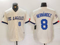 Custom #8 Cream 2024 City Connect LAD Baseball Shirt Top