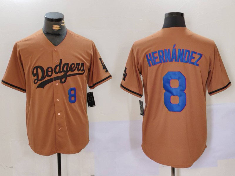 Custom #8 Olive LAD Baseball Shirt Top