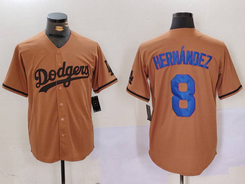 Custom #8 Olive LAD Baseball Shirt Top