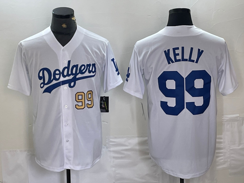 Custom #99 White LAD Baseball Shirt Top